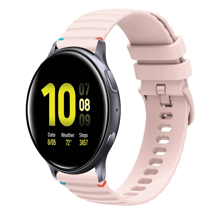 Wavy Dotted Stitched 20mm Silicone Watch Band, For Samsung Galaxy Gear Sport, For Samsung Galaxy Watch Active 2