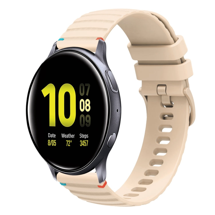 Wavy Dotted Stitched 20mm Silicone Watch Band, For Samsung Galaxy Gear Sport, For Samsung Galaxy Watch Active 2
