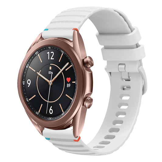 Wavy Dotted Stitched 20mm Silicone Watch Band, For Samsung Galaxy Watch3 41mm, For Samsung Galaxy Watch Active