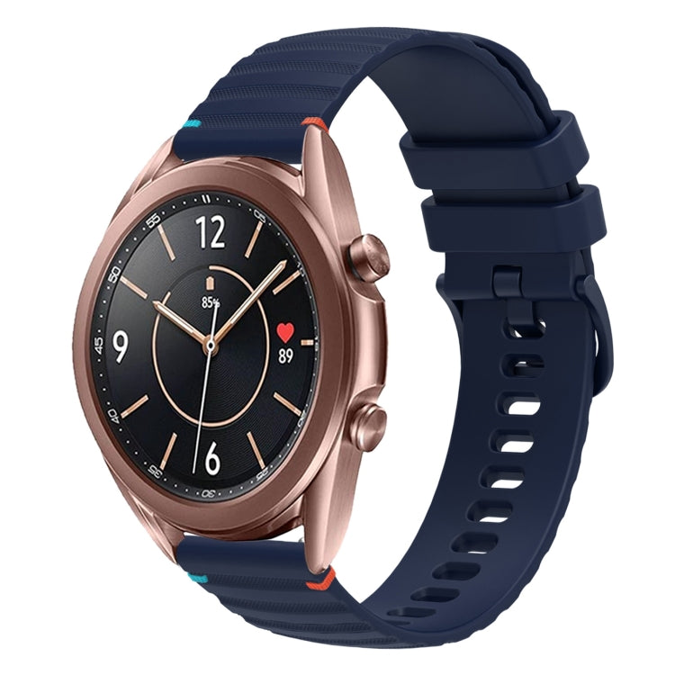 Wavy Dotted Stitched 20mm Silicone Watch Band, For Samsung Galaxy Watch3 41mm, For Samsung Galaxy Watch Active