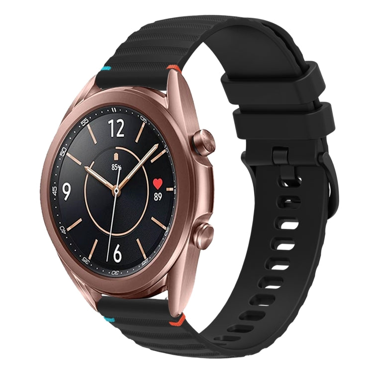 Wavy Dotted Stitched 20mm Silicone Watch Band, For Samsung Galaxy Watch3 41mm, For Samsung Galaxy Watch Active