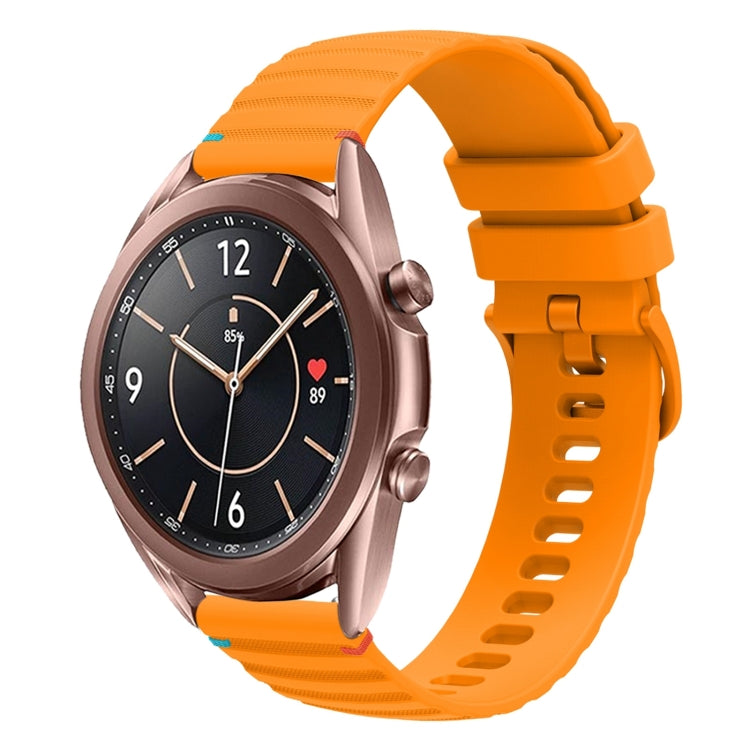 Wavy Dotted Stitched 20mm Silicone Watch Band, For Samsung Galaxy Watch3 41mm, For Samsung Galaxy Watch Active