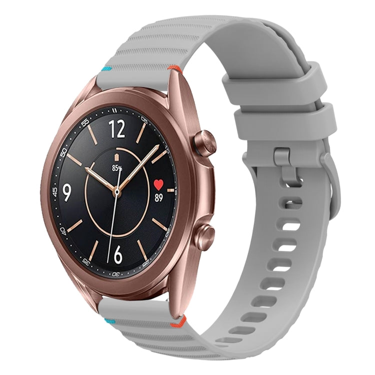 Wavy Dotted Stitched 20mm Silicone Watch Band, For Samsung Galaxy Watch3 41mm, For Samsung Galaxy Watch Active