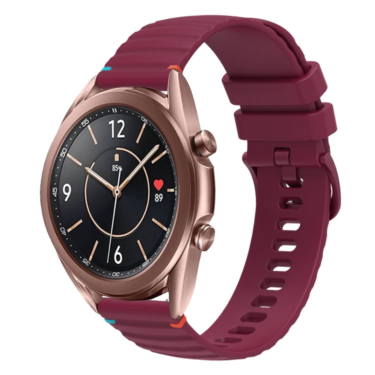 Wavy Dotted Stitched 20mm Silicone Watch Band, For Samsung Galaxy Watch3 41mm, For Samsung Galaxy Watch Active