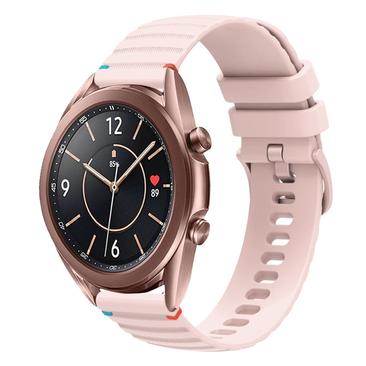Wavy Dotted Stitched 20mm Silicone Watch Band, For Samsung Galaxy Watch3 41mm, For Samsung Galaxy Watch Active