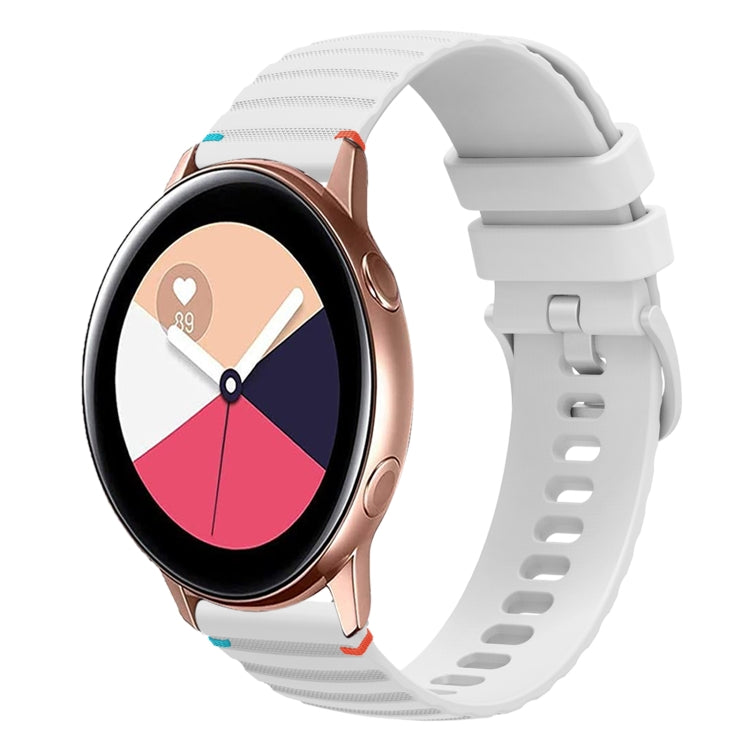 Wavy Dotted Stitched 20mm Silicone Watch Band, For Samsung Galaxy Watch3 41mm, For Samsung Galaxy Watch Active