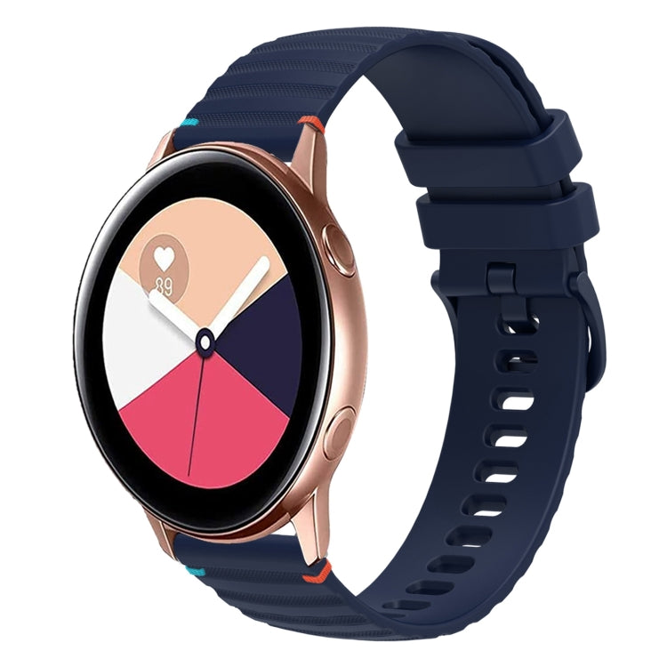 Wavy Dotted Stitched 20mm Silicone Watch Band, For Samsung Galaxy Watch3 41mm, For Samsung Galaxy Watch Active