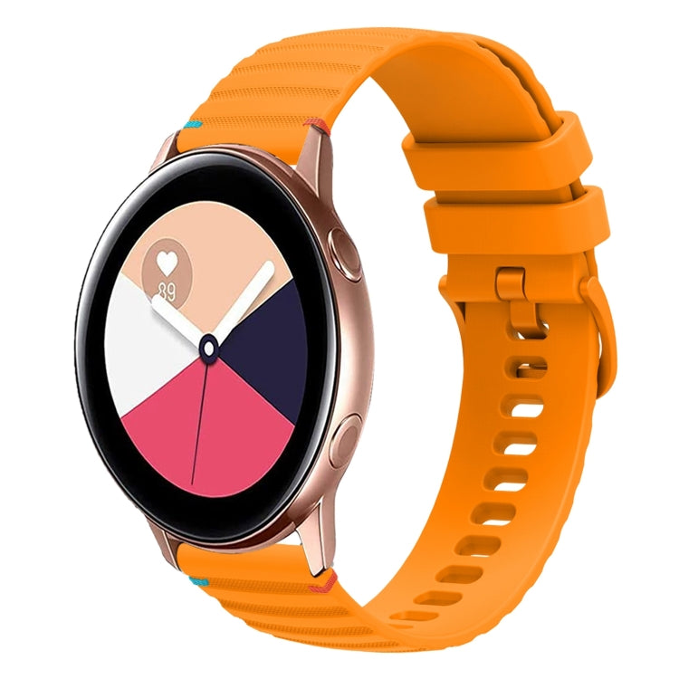 Wavy Dotted Stitched 20mm Silicone Watch Band, For Samsung Galaxy Watch3 41mm, For Samsung Galaxy Watch Active