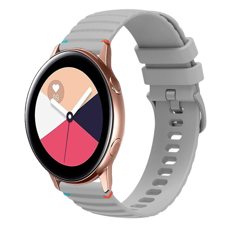 Wavy Dotted Stitched 20mm Silicone Watch Band, For Samsung Galaxy Watch3 41mm, For Samsung Galaxy Watch Active