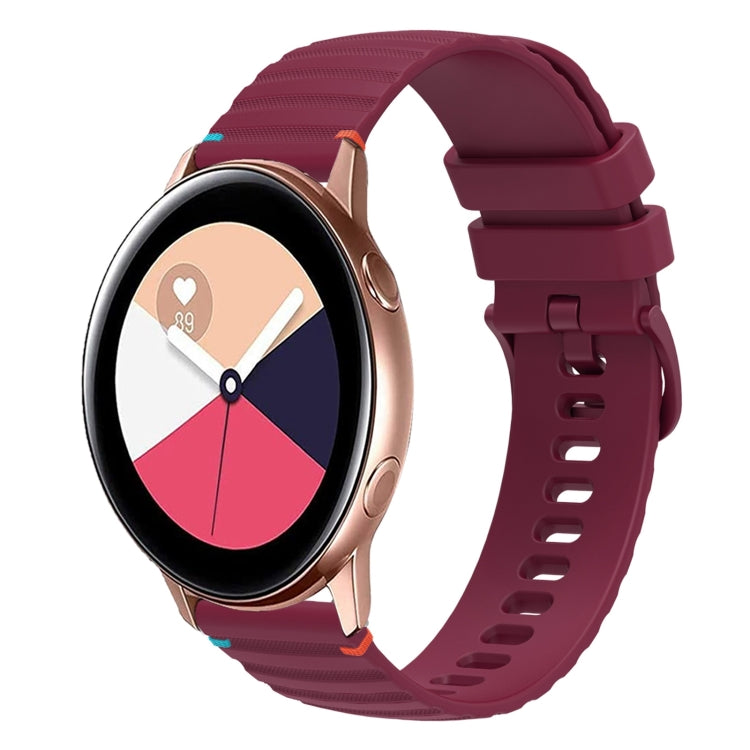 Wavy Dotted Stitched 20mm Silicone Watch Band, For Samsung Galaxy Watch3 41mm, For Samsung Galaxy Watch Active