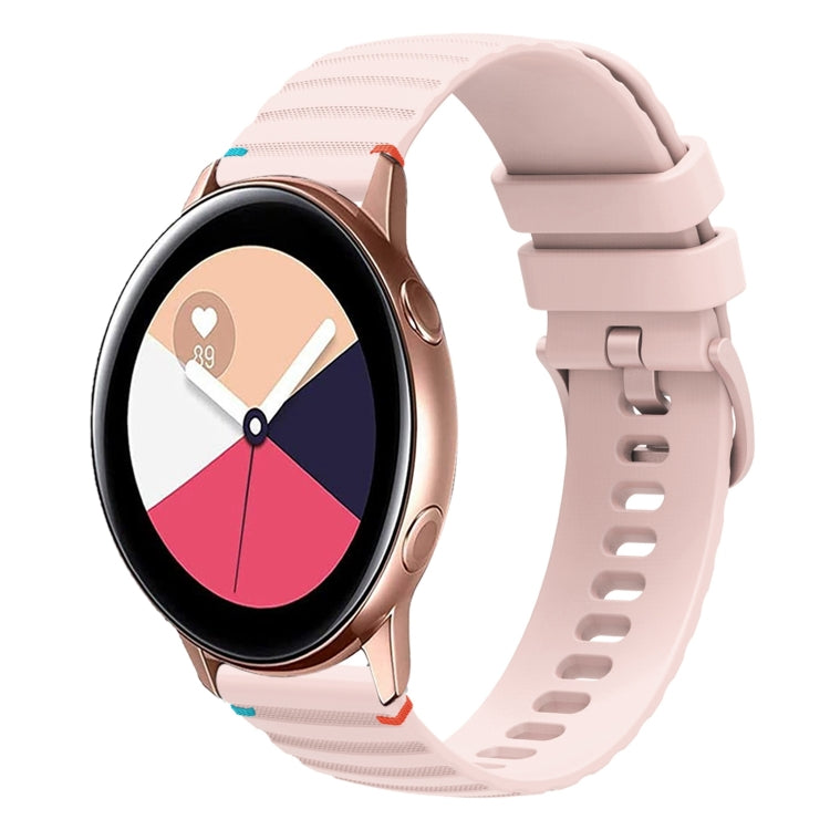 Wavy Dotted Stitched 20mm Silicone Watch Band, For Samsung Galaxy Watch3 41mm, For Samsung Galaxy Watch Active