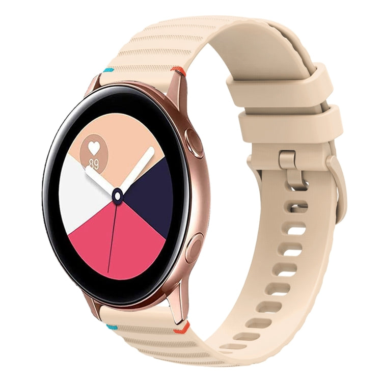 Wavy Dotted Stitched 20mm Silicone Watch Band, For Samsung Galaxy Watch3 41mm, For Samsung Galaxy Watch Active
