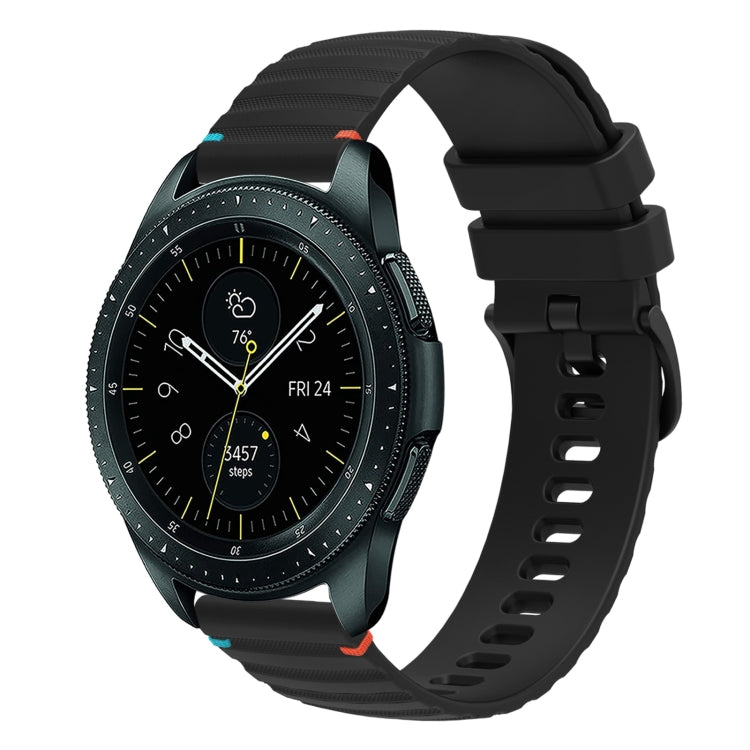 Wavy Dotted Stitched 20mm Silicone Watch Band, For Samsung Galaxy Watch 42mm, For Samsung Gear S2 Classic