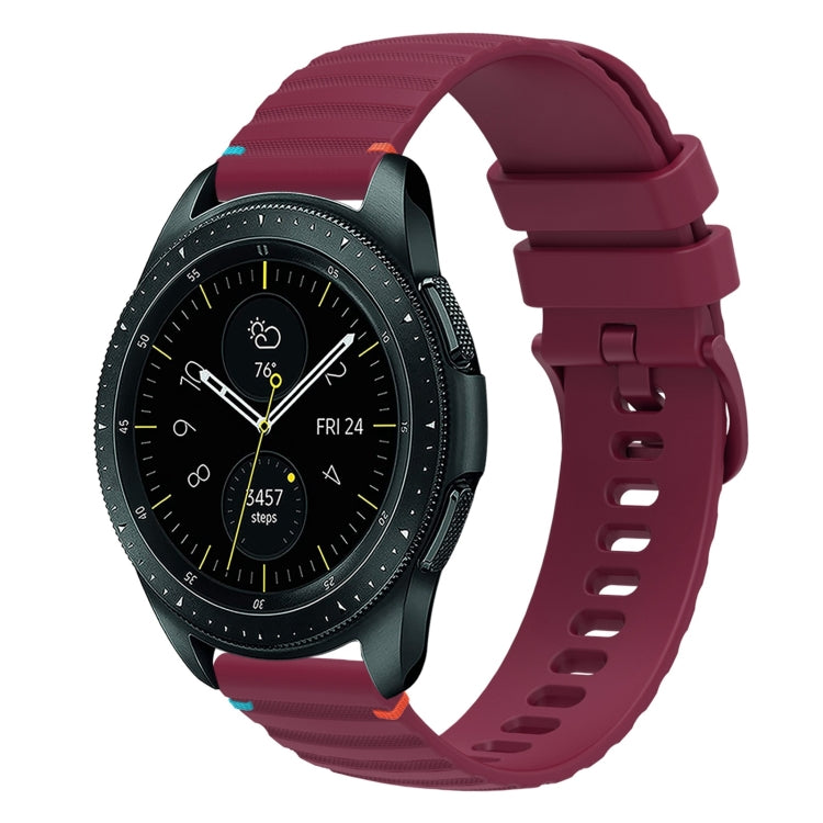 Wavy Dotted Stitched 20mm Silicone Watch Band, For Samsung Galaxy Watch 42mm, For Samsung Gear S2 Classic