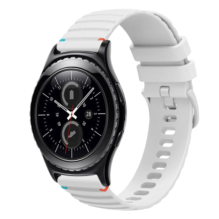 Wavy Dotted Stitched 20mm Silicone Watch Band, For Samsung Galaxy Watch 42mm, For Samsung Gear S2 Classic
