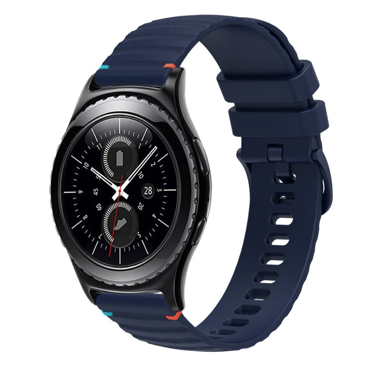 Wavy Dotted Stitched 20mm Silicone Watch Band, For Samsung Galaxy Watch 42mm, For Samsung Gear S2 Classic