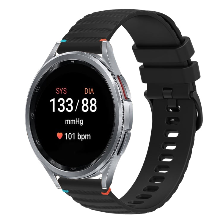 Wavy Dotted Stitched 20mm Silicone Watch Band, For Samsung Galaxy Watch FE 40mm, For Samsung Galaxy Watch 7 40 / 44mm