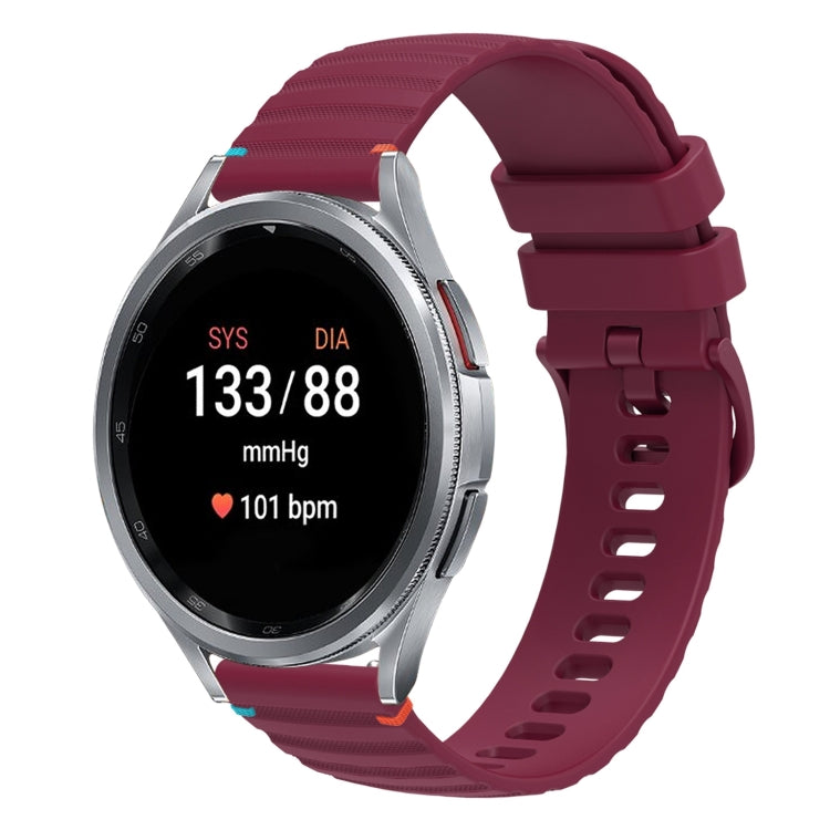Wavy Dotted Stitched 20mm Silicone Watch Band, For Samsung Galaxy Watch FE 40mm, For Samsung Galaxy Watch 7 40 / 44mm