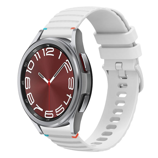 Wavy Dotted Stitched 20mm Silicone Watch Band, For Samsung Galaxy Watch 6  Cassic 43 / 47mm, For Samsung Galaxy Watch 6 40 / 44mm