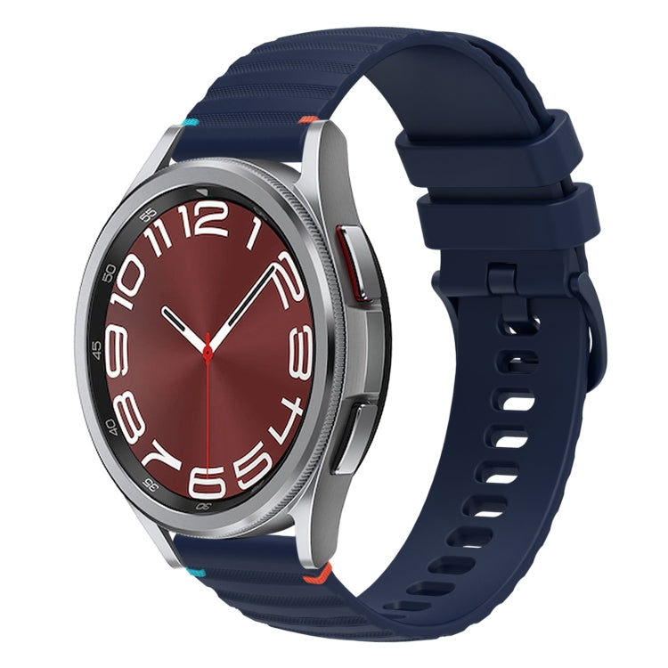 Wavy Dotted Stitched 20mm Silicone Watch Band, For Samsung Galaxy Watch 6  Cassic 43 / 47mm, For Samsung Galaxy Watch 6 40 / 44mm