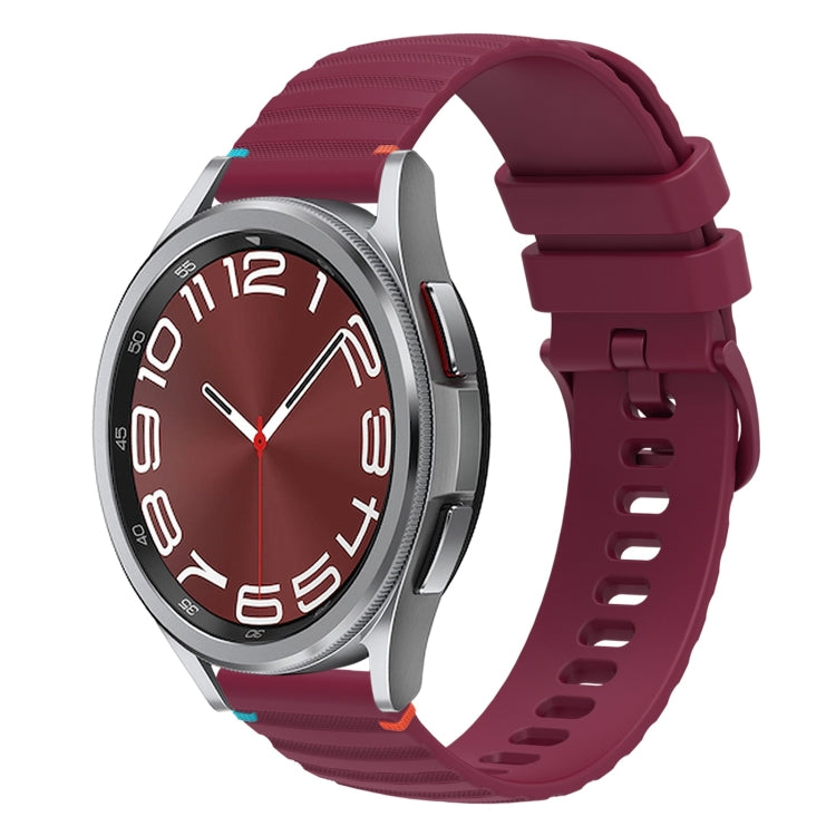 Wavy Dotted Stitched 20mm Silicone Watch Band, For Samsung Galaxy Watch 6  Cassic 43 / 47mm, For Samsung Galaxy Watch 6 40 / 44mm