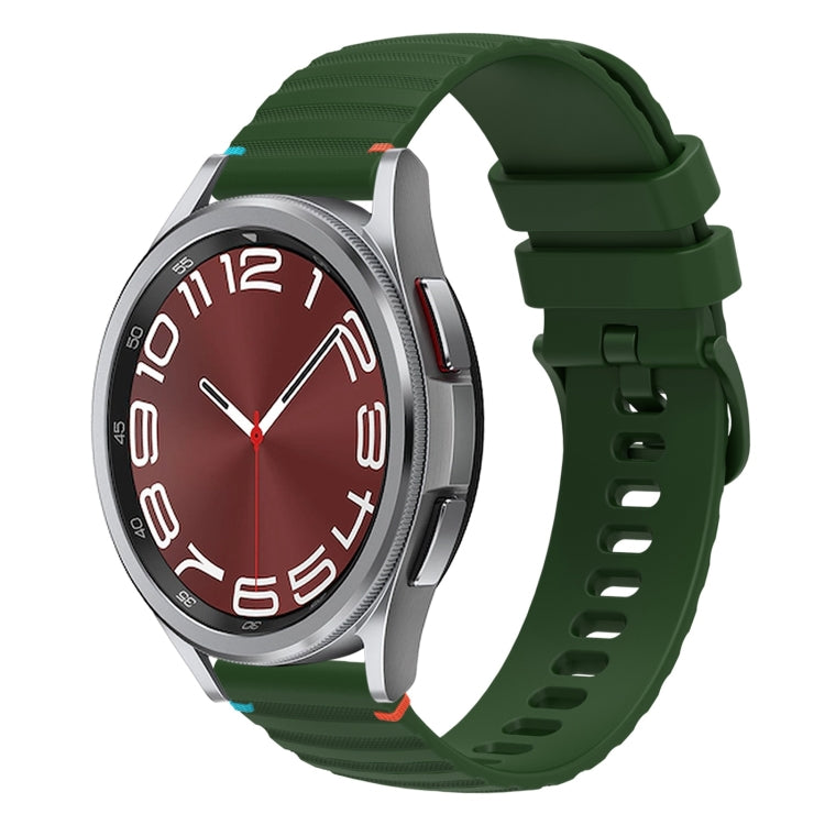 Wavy Dotted Stitched 20mm Silicone Watch Band, For Samsung Galaxy Watch 6  Cassic 43 / 47mm, For Samsung Galaxy Watch 6 40 / 44mm