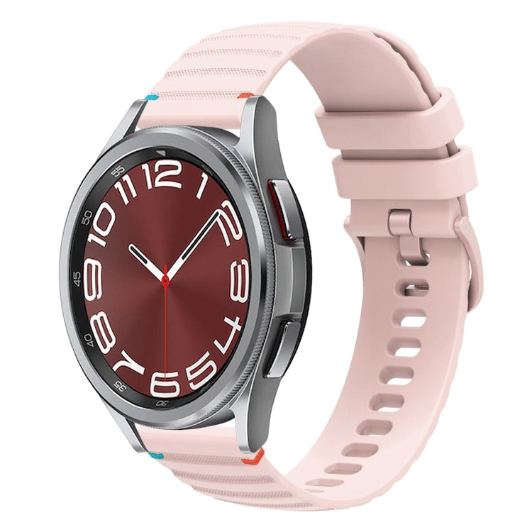 Wavy Dotted Stitched 20mm Silicone Watch Band, For Samsung Galaxy Watch 6  Cassic 43 / 47mm, For Samsung Galaxy Watch 6 40 / 44mm