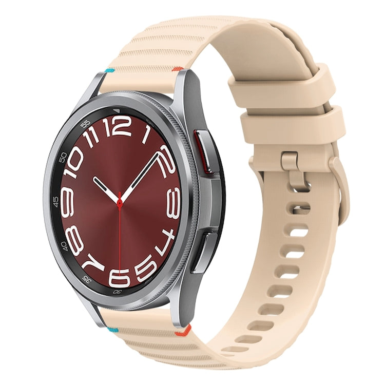 Wavy Dotted Stitched 20mm Silicone Watch Band, For Samsung Galaxy Watch 6  Cassic 43 / 47mm, For Samsung Galaxy Watch 6 40 / 44mm