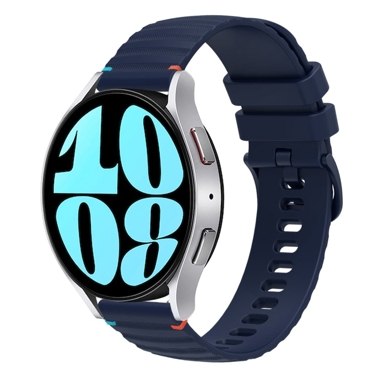 Wavy Dotted Stitched 20mm Silicone Watch Band, For Samsung Galaxy Watch 6  Cassic 43 / 47mm, For Samsung Galaxy Watch 6 40 / 44mm