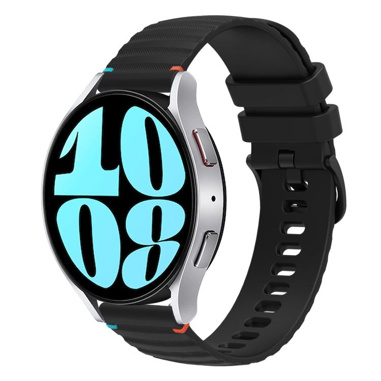 Wavy Dotted Stitched 20mm Silicone Watch Band, For Samsung Galaxy Watch 6  Cassic 43 / 47mm, For Samsung Galaxy Watch 6 40 / 44mm