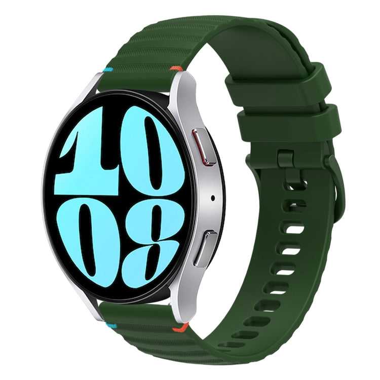 Wavy Dotted Stitched 20mm Silicone Watch Band, For Samsung Galaxy Watch 6  Cassic 43 / 47mm, For Samsung Galaxy Watch 6 40 / 44mm