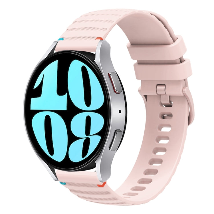 Wavy Dotted Stitched 20mm Silicone Watch Band, For Samsung Galaxy Watch 6  Cassic 43 / 47mm, For Samsung Galaxy Watch 6 40 / 44mm