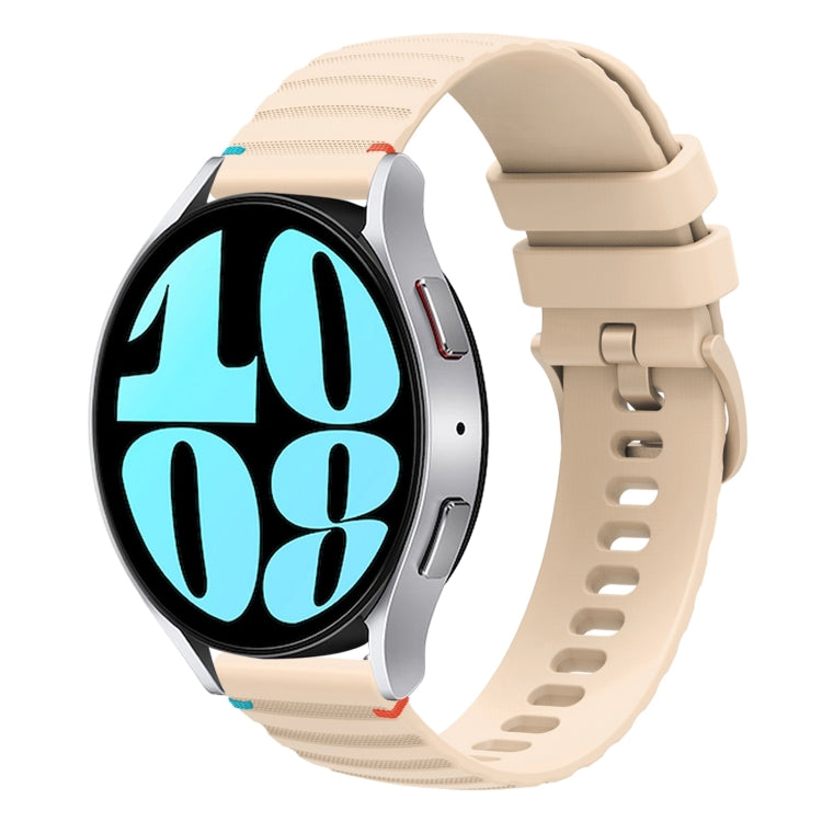 Wavy Dotted Stitched 20mm Silicone Watch Band, For Samsung Galaxy Watch 6  Cassic 43 / 47mm, For Samsung Galaxy Watch 6 40 / 44mm