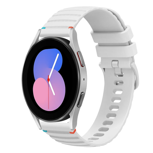Wavy Dotted Stitched 20mm Silicone Watch Band, For Samsung Galaxy Watch 5 40 / 44mm, For Samsung Galaxy Watch 5 Pro 45mm