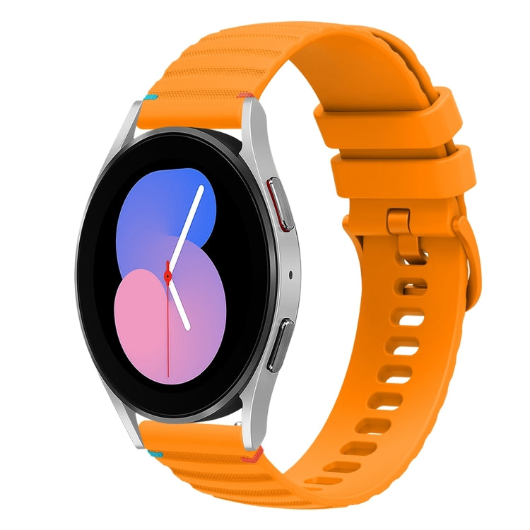 Wavy Dotted Stitched 20mm Silicone Watch Band, For Samsung Galaxy Watch 5 40 / 44mm, For Samsung Galaxy Watch 5 Pro 45mm