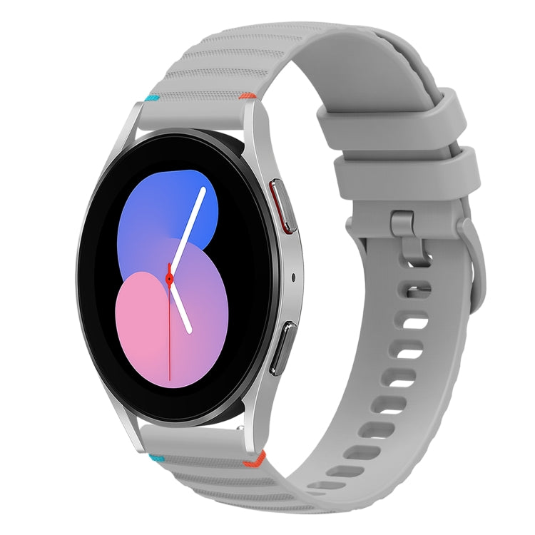 Wavy Dotted Stitched 20mm Silicone Watch Band, For Samsung Galaxy Watch 5 40 / 44mm, For Samsung Galaxy Watch 5 Pro 45mm