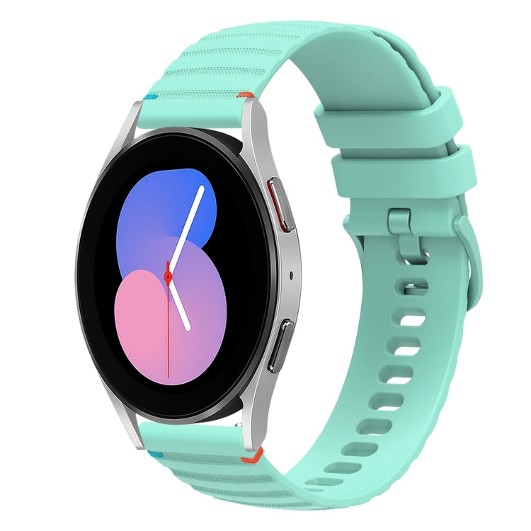 Wavy Dotted Stitched 20mm Silicone Watch Band, For Samsung Galaxy Watch 5 40 / 44mm, For Samsung Galaxy Watch 5 Pro 45mm