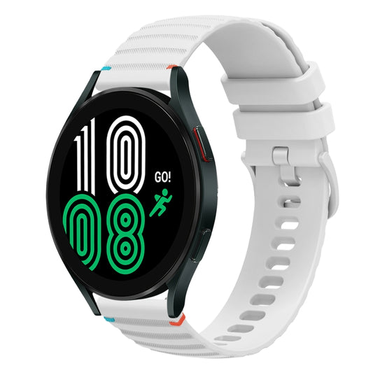 Wavy Dotted Stitched 20mm Silicone Watch Band, For Samsung Galaxy Watch 4 40 / 44mm, For Samsung Galaxy Watch 4 Classic 42 / 46mm