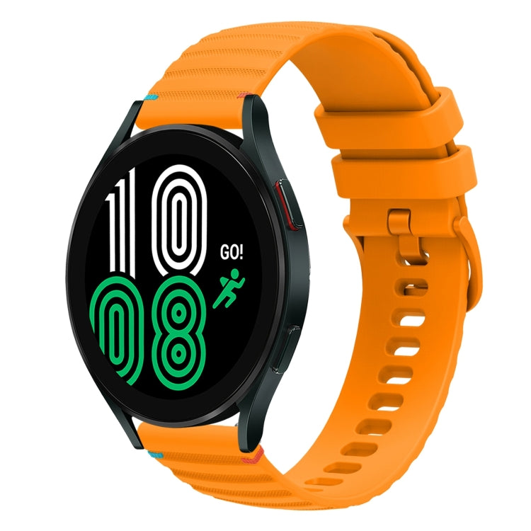 Wavy Dotted Stitched 20mm Silicone Watch Band, For Samsung Galaxy Watch 4 40 / 44mm, For Samsung Galaxy Watch 4 Classic 42 / 46mm