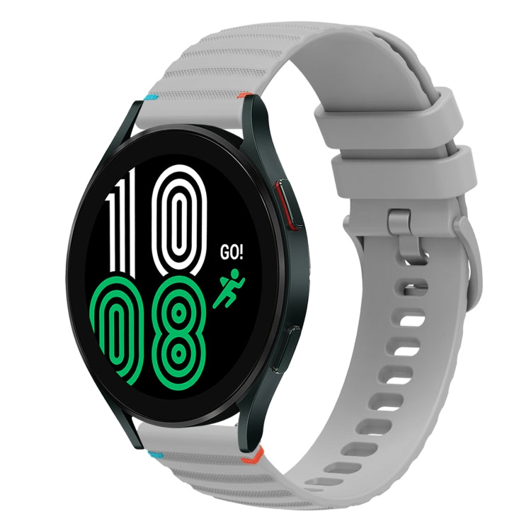 Wavy Dotted Stitched 20mm Silicone Watch Band, For Samsung Galaxy Watch 4 40 / 44mm, For Samsung Galaxy Watch 4 Classic 42 / 46mm
