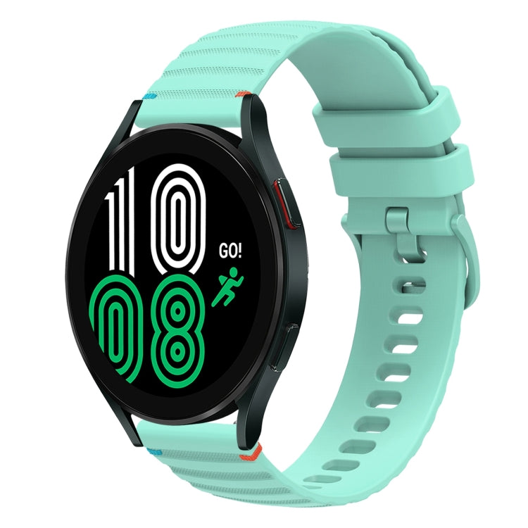 Wavy Dotted Stitched 20mm Silicone Watch Band, For Samsung Galaxy Watch 4 40 / 44mm, For Samsung Galaxy Watch 4 Classic 42 / 46mm