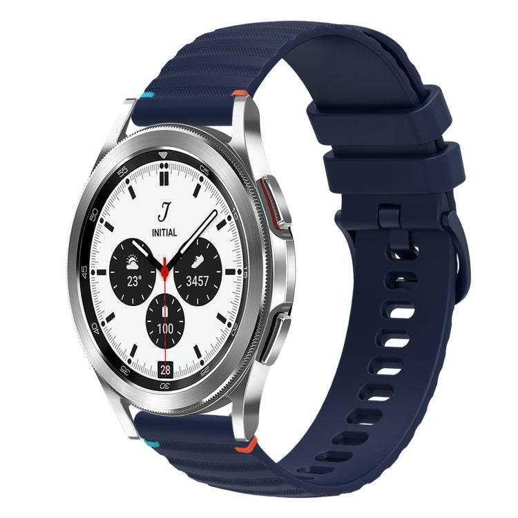 Wavy Dotted Stitched 20mm Silicone Watch Band, For Samsung Galaxy Watch 4 40 / 44mm, For Samsung Galaxy Watch 4 Classic 42 / 46mm
