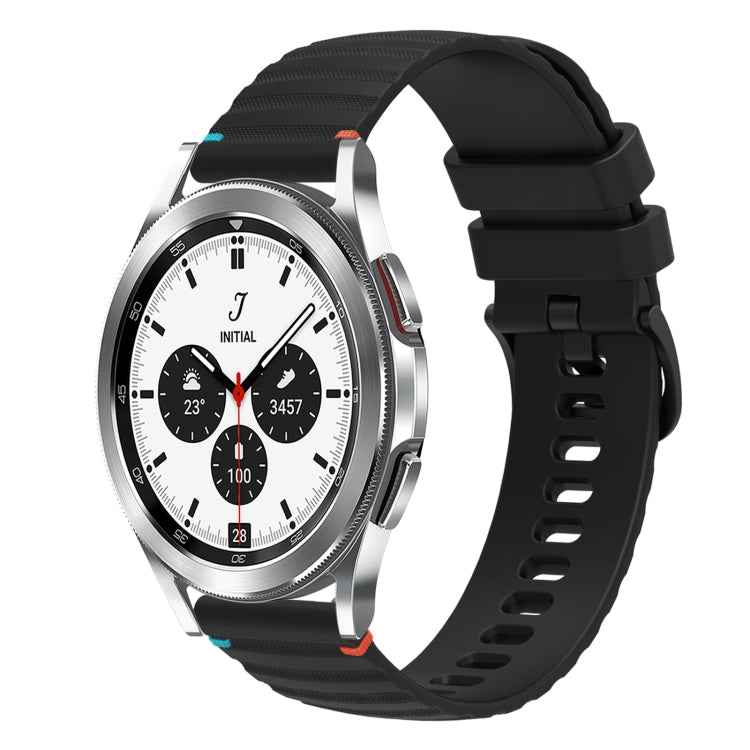Wavy Dotted Stitched 20mm Silicone Watch Band, For Samsung Galaxy Watch 4 40 / 44mm, For Samsung Galaxy Watch 4 Classic 42 / 46mm