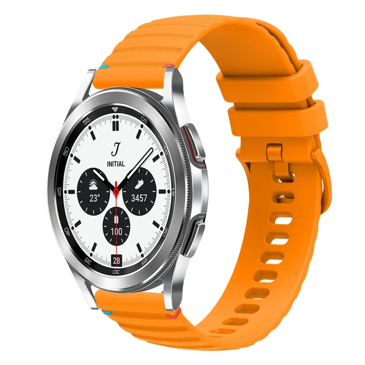 Wavy Dotted Stitched 20mm Silicone Watch Band, For Samsung Galaxy Watch 4 40 / 44mm, For Samsung Galaxy Watch 4 Classic 42 / 46mm