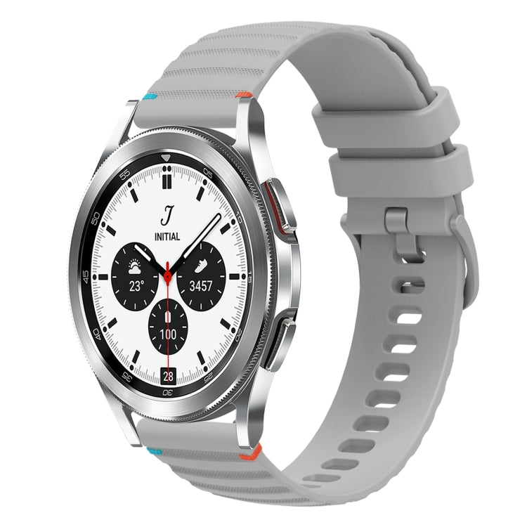 Wavy Dotted Stitched 20mm Silicone Watch Band, For Samsung Galaxy Watch 4 40 / 44mm, For Samsung Galaxy Watch 4 Classic 42 / 46mm