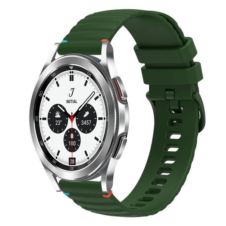 Wavy Dotted Stitched 20mm Silicone Watch Band, For Samsung Galaxy Watch 4 40 / 44mm, For Samsung Galaxy Watch 4 Classic 42 / 46mm