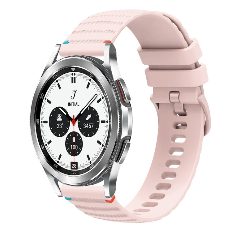 Wavy Dotted Stitched 20mm Silicone Watch Band, For Samsung Galaxy Watch 4 40 / 44mm, For Samsung Galaxy Watch 4 Classic 42 / 46mm