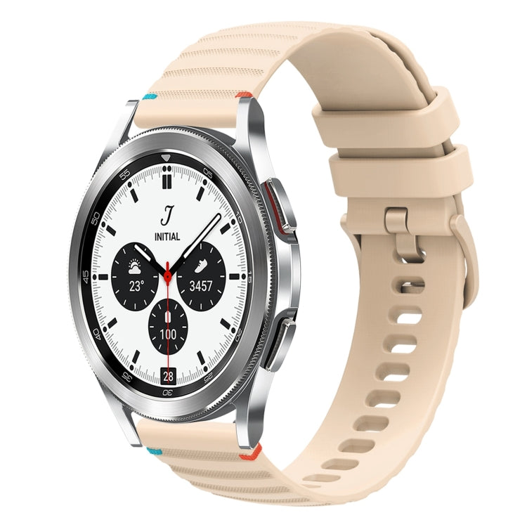 Wavy Dotted Stitched 20mm Silicone Watch Band, For Samsung Galaxy Watch 4 40 / 44mm, For Samsung Galaxy Watch 4 Classic 42 / 46mm