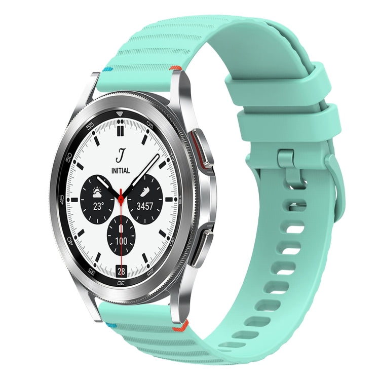 Wavy Dotted Stitched 20mm Silicone Watch Band, For Samsung Galaxy Watch 4 40 / 44mm, For Samsung Galaxy Watch 4 Classic 42 / 46mm