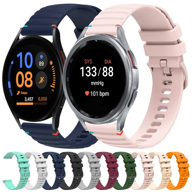 Wavy Dotted Stitched 20mm Silicone Watch Band, For Samsung Galaxy Watch FE 40mm, For Samsung Galaxy Watch 7 40 / 44mm